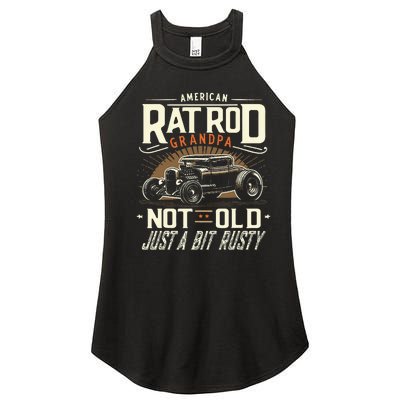 Rat Rod Grandpa Not Old Just Rusty Vintage Hot Rod Car Women’s Perfect Tri Rocker Tank