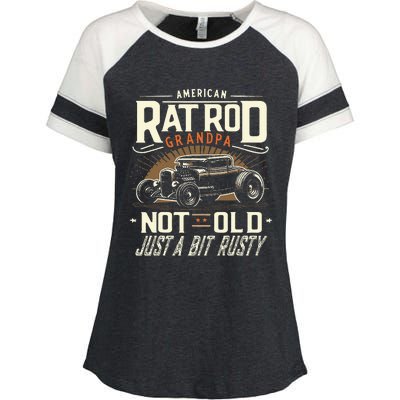 Rat Rod Grandpa Not Old Just Rusty Vintage Hot Rod Car Enza Ladies Jersey Colorblock Tee