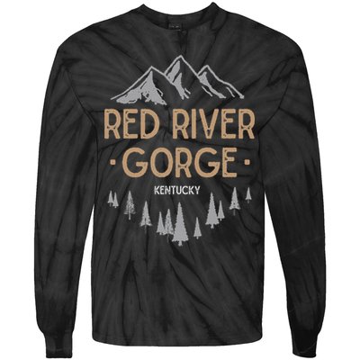 Red River Gorge T Kentucky Ky Vintage Mountain Tie-Dye Long Sleeve Shirt