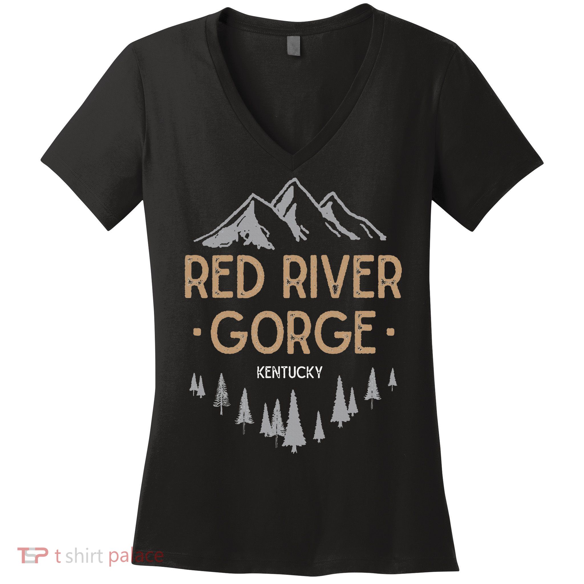 Red River Gorge T Kentucky Ky Vintage Mountain Women's V-Neck T-Shirt