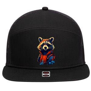 Raccoon Limited Edition 7 Panel Mesh Trucker Snapback Hat