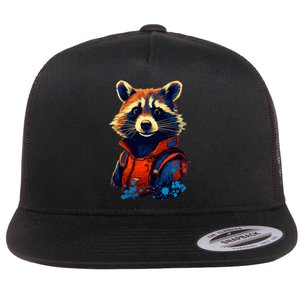 Raccoon Limited Edition Flat Bill Trucker Hat