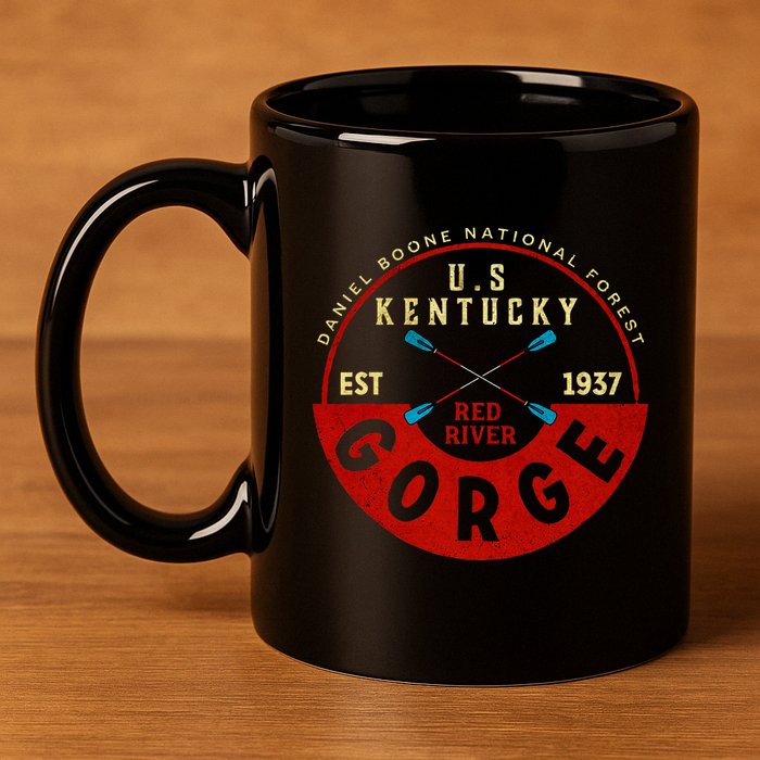 Red River Gorge Kentucky Aged Look 11oz C Handle Ceramic Mug