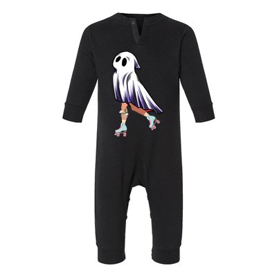 Rollerblade Roller Halloween Ghost Rolling Ghost Skating Cool Gift Infant Fleece One Piece