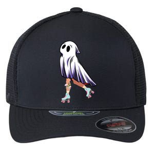 Rollerblade Roller Halloween Ghost Rolling Ghost Skating Cool Gift Flexfit Unipanel Trucker Cap