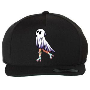 Rollerblade Roller Halloween Ghost Rolling Ghost Skating Cool Gift Wool Snapback Cap