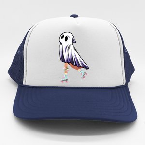 Rollerblade Roller Halloween Ghost Rolling Ghost Skating Cool Gift Trucker Hat