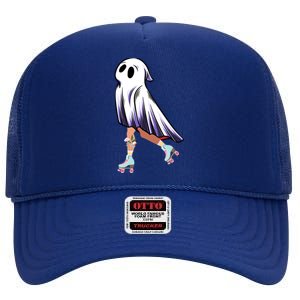 Rollerblade Roller Halloween Ghost Rolling Ghost Skating Cool Gift High Crown Mesh Back Trucker Hat