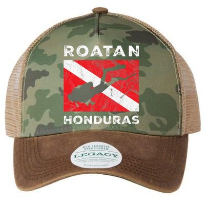 Retro Roatan Honduras Scuba Dive Vintage Dive Flag Diving Legacy Tie Dye Trucker Hat