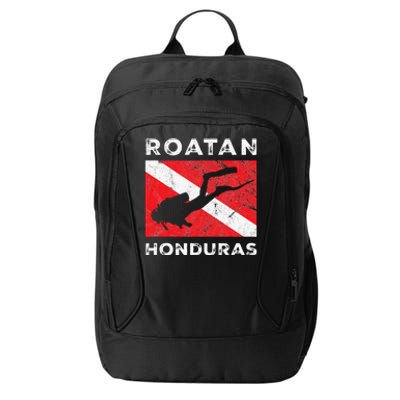 Retro Roatan Honduras Scuba Dive Vintage Dive Flag Diving City Backpack