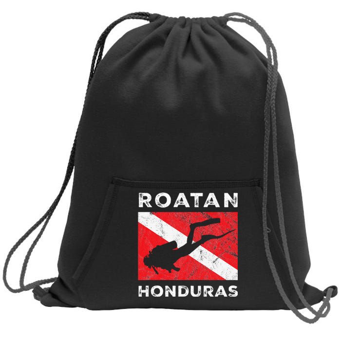 Retro Roatan Honduras Scuba Dive Vintage Dive Flag Diving Sweatshirt Cinch Pack Bag