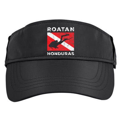 Retro Roatan Honduras Scuba Dive Vintage Dive Flag Diving Adult Drive Performance Visor