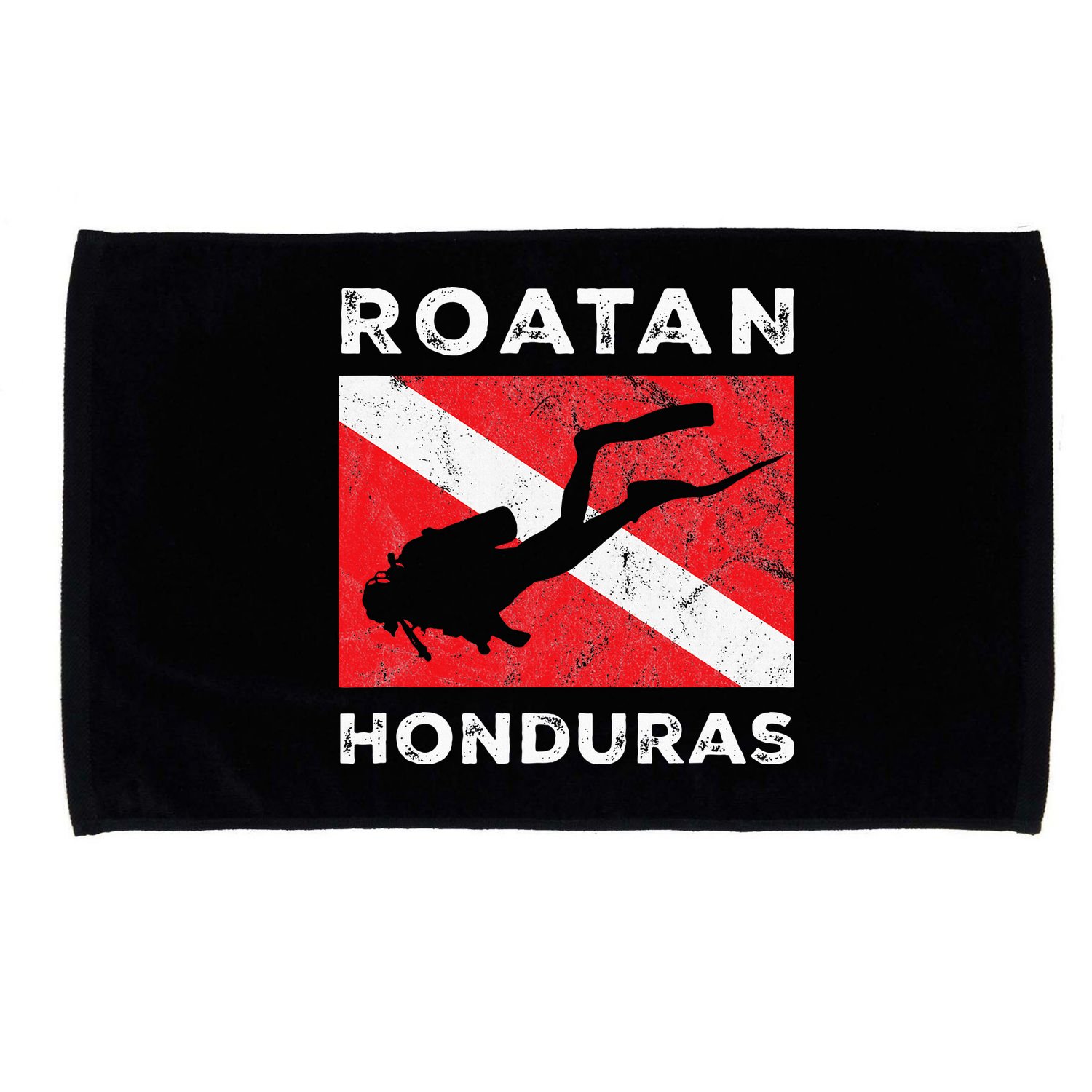 Retro Roatan Honduras Scuba Dive Vintage Dive Flag Diving Microfiber Hand Towel