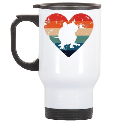 Rat Retro Heart Mouse Rodent Lover Rat Owner Stainless Steel Travel Mug