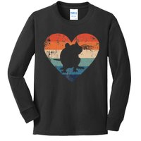 Rat Retro Heart Mouse Rodent Lover Rat Owner Kids Long Sleeve Shirt