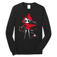 Red Riding Hood Girl With Head Of Wolf Scary Gothic Art Long Sleeve Shirt