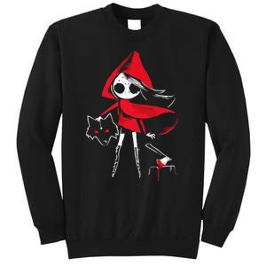 Red Riding Hood Girl With Head Of Wolf Scary Gothic Art Sweatshirt