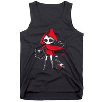 Red Riding Hood Girl With Head Of Wolf Scary Gothic Art Tank Top