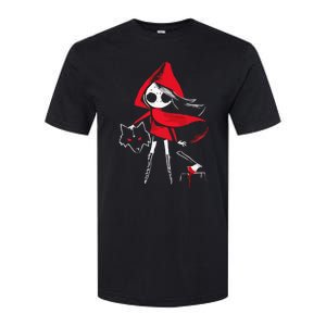 Red Riding Hood Girl With Head Of Wolf Scary Gothic Art Softstyle CVC T-Shirt