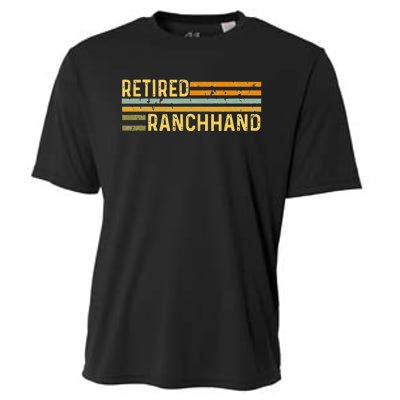 Retired Ranch Hand Farmer Distressed Retirement Retire Farm Cooling Performance Crew T-Shirt