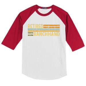 Retired Ranch Hand Farmer Distressed Retirement Retire Farm Kids Colorblock Raglan Jersey