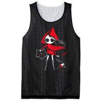 Red Riding Hood Girl With Head Of Wolf Scary Gothic Art Mesh Reversible Basketball Jersey Tank