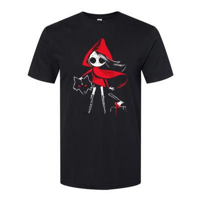 Red Riding Hood Girl With Head Of Wolf Scary Gothic Art Softstyle CVC T-Shirt