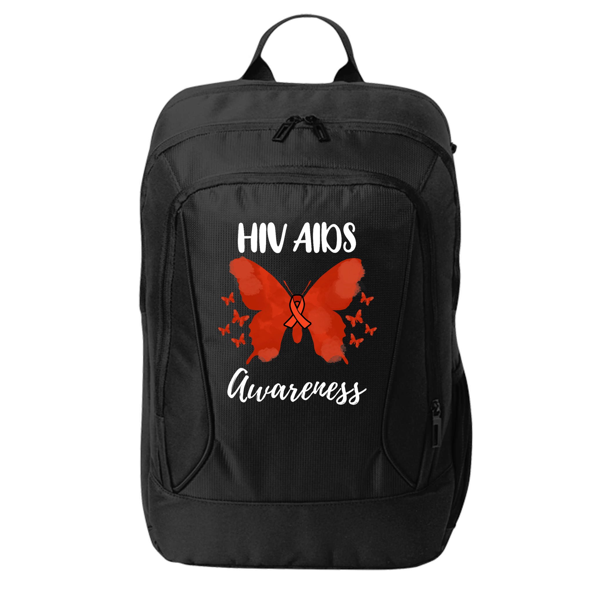 Red Ribbon Hiv Aids Awareness City Backpack