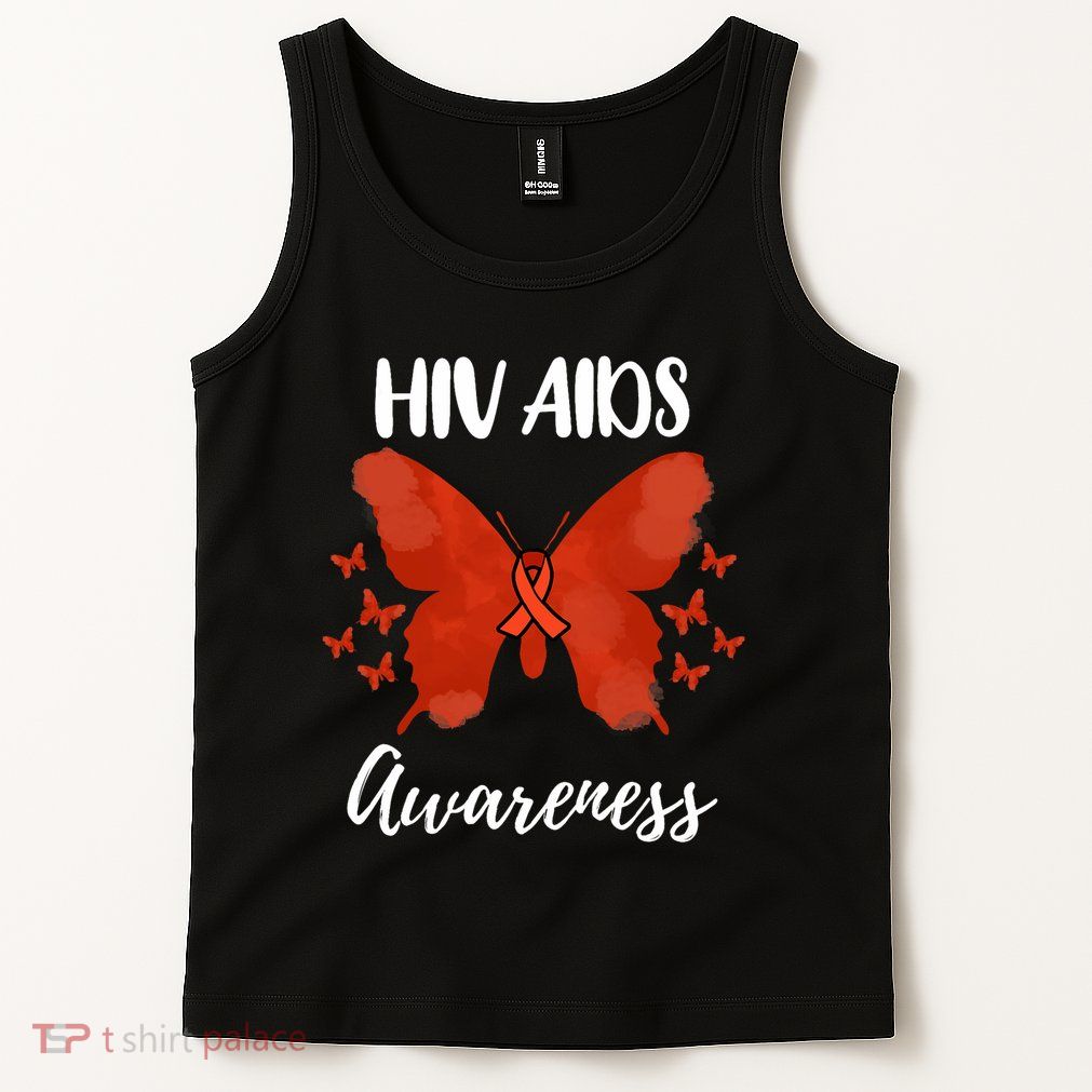 Red Ribbon Hiv Aids Awareness Tank Top