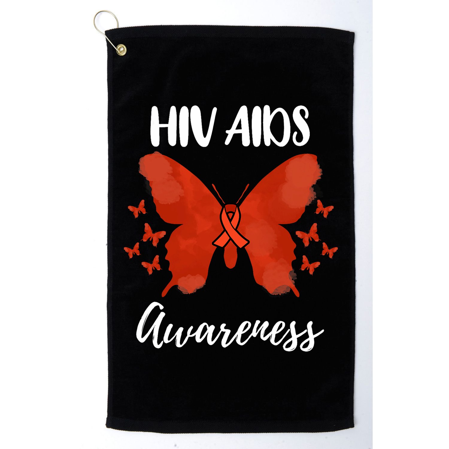 Red Ribbon Hiv Aids Awareness Golf Towel