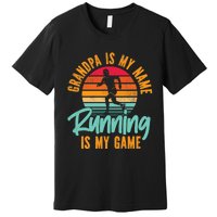 Running Runner Half Marathon Grandpa Vintage Retro Grandpa Premium Premium T-Shirt