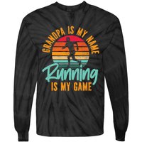 Running Runner Half Marathon Grandpa Vintage Retro Grandpa Premium Tie-Dye Long Sleeve Shirt