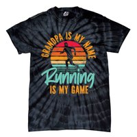 Running Runner Half Marathon Grandpa Vintage Retro Grandpa Premium Tie-Dye T-Shirt