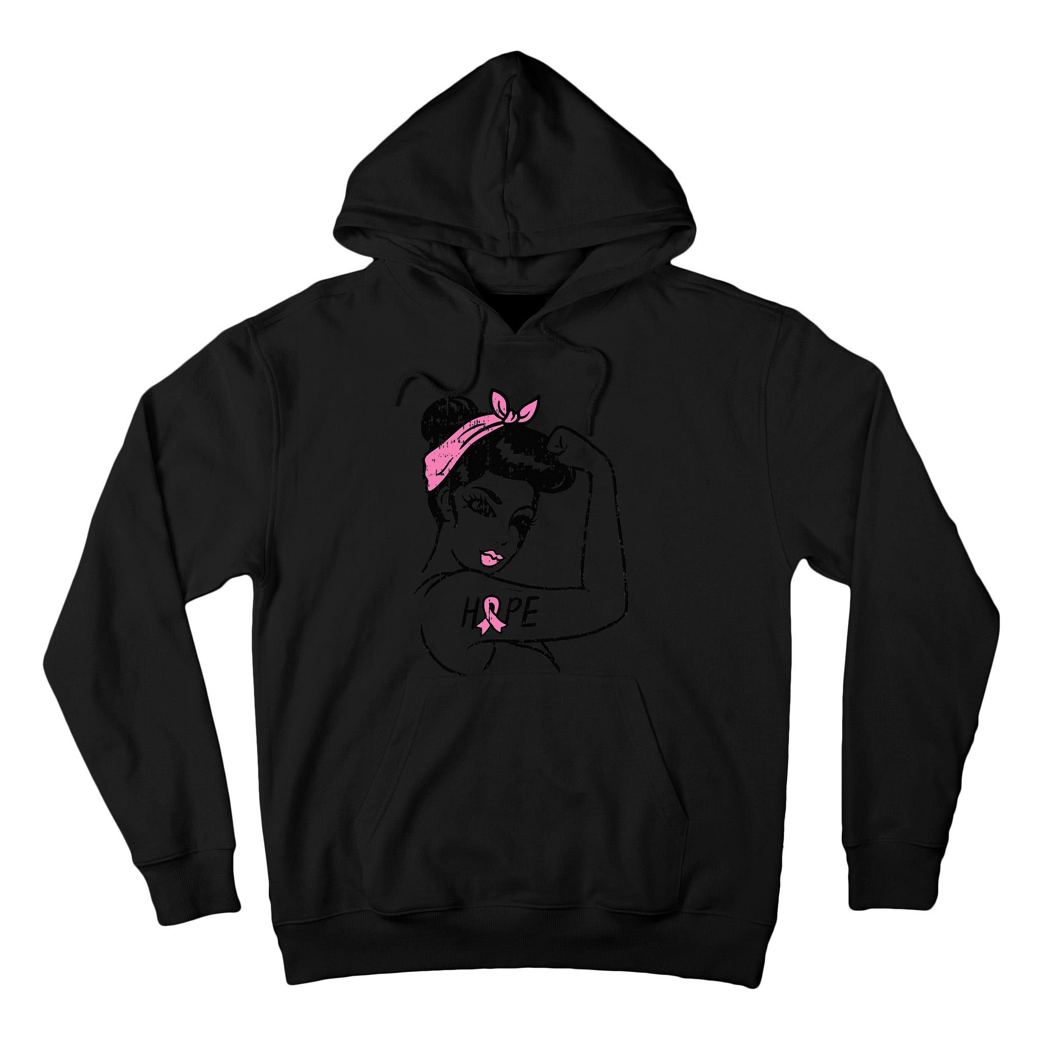 Rosie Riveter Hope Fighting Breast Cancer Awareness  Tall Hoodie