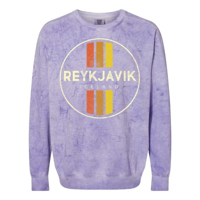 Retro Reykjavik Iceland Vintage Colorblast Crewneck Sweatshirt