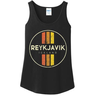 Retro Reykjavik Iceland Vintage Ladies Essential Tank