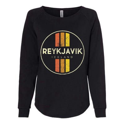 Retro Reykjavik Iceland Vintage Womens California Wash Sweatshirt