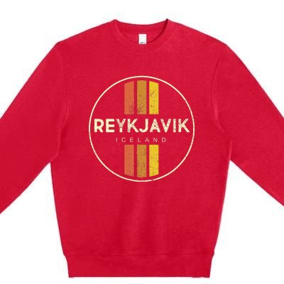 Retro Reykjavik Iceland Vintage Premium Crewneck Sweatshirt