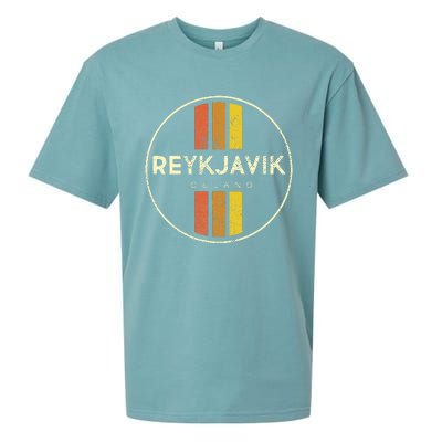 Retro Reykjavik Iceland Vintage Sueded Cloud Jersey T-Shirt