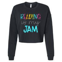 retro Reading is My Jam Read Teacher ELA Teacher Cropped Pullover Crew