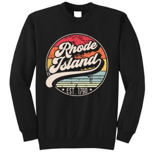 Retro Rhode Island Home State Ri Cool 70s Style Sunset Sweatshirt