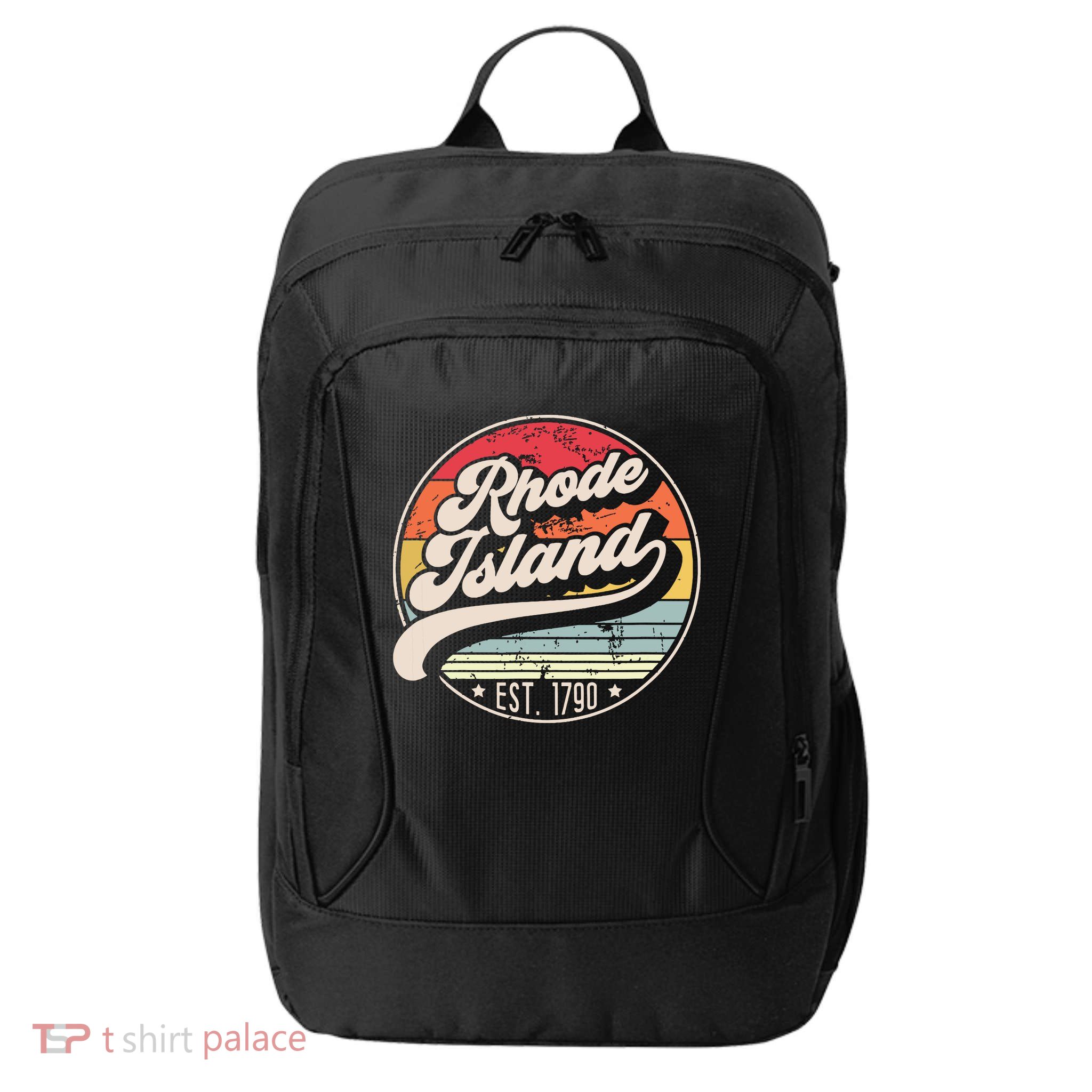 Retro Rhode Island Home State Ri Cool 70s Style Sunset City Backpack