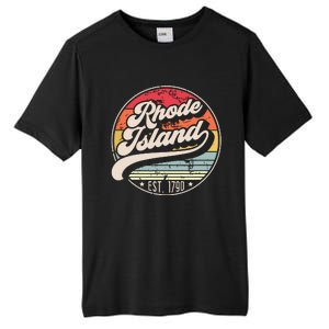 Retro Rhode Island Home State Ri Cool 70s Style Sunset Tall Fusion ChromaSoft Performance T-Shirt