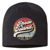 Retro Rhode Island Home State Ri Cool 70s Style Sunset Sustainable Beanie
