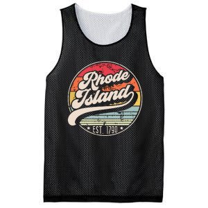 Retro Rhode Island Home State Ri Cool 70s Style Sunset Mesh Reversible Basketball Jersey Tank