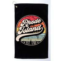 Retro Rhode Island Home State Ri Cool 70s Style Sunset Golf Towel
