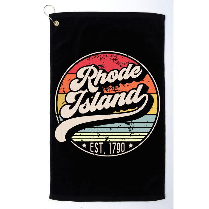 Retro Rhode Island Home State Ri Cool 70s Style Sunset Golf Towel