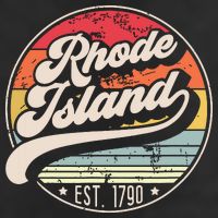 Retro Rhode Island Home State Ri Cool 70s Style Sunset Golf Towel