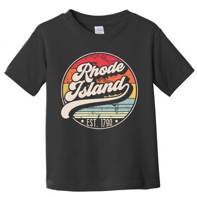Retro Rhode Island Home State Ri Cool 70s Style Sunset Toddler T-Shirt