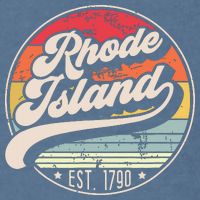 Retro Rhode Island Home State Ri Cool 70s Style Sunset Garment-Dyed Sweatshirt